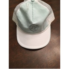 K) NWT Lauren James Green White Seersucker Adjustable Bow Baseball Cap Hat   eb-77554954